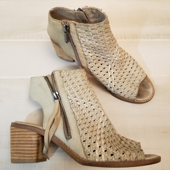 {8} Sam Edelman Cooper Woven Peep Toe Block Heels - Picture 2 of 15